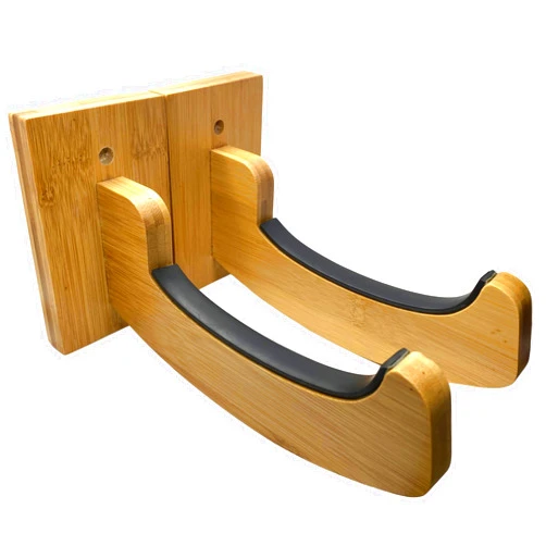 Alley Cats Bamboo Surfboard Wall Mount | Wooden Surf Rack to Display Your Favorite Board | Horizontal Indoor Wood Racks for Surfboards | Works as a Shortboard, Skimboard & Longboard Hanger or Stand