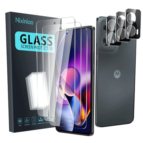 Nixinioo 3 Pack Tempered Glass Screen Protector for Motorola Moto g stylus 5g 2024 + 3 Pack Camera Lens Protecto, Anti-Fingerprint, 9H Hardness, ScratchResistant, Easy to install, Case Friendly