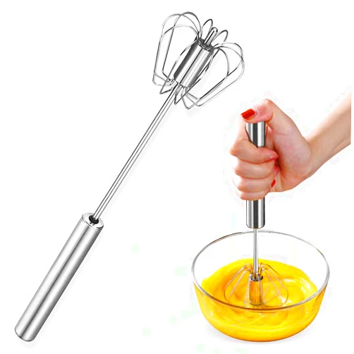 CYX Stainless Steel Eggbeater,egg scrambler,hand mixer, Rotating Semi-Automatic Eggbeater, Allows you to stir Easily Without Feeling Tired, Used for Making Cream of Egg Beater