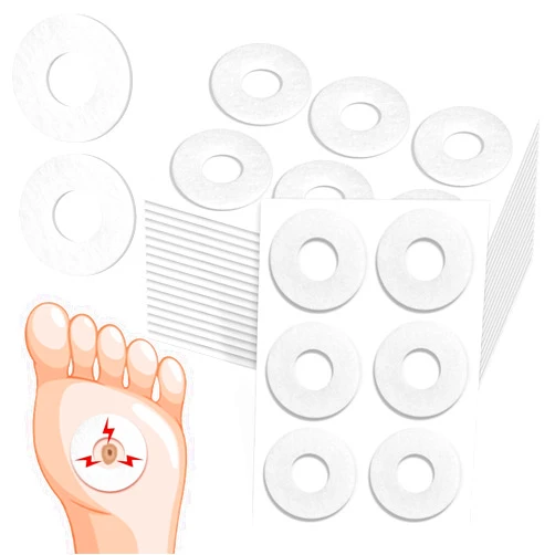 Dexpinzo 84 Pcs Callus Cushions for Bottom of Feet Self Adhesive Donut Corn Remover Pads Corn Patches for Foot Toes Blister Bunion Wart Pain Relief, White