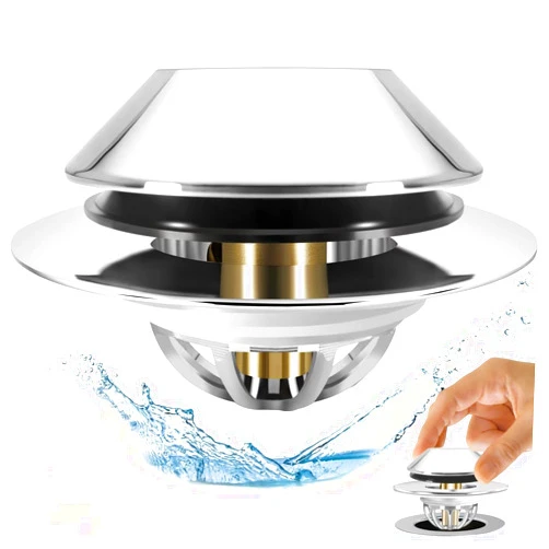 Anlige Bathtub Drain Stopper,Pop Up Tub Stopper Bottom with Drain Hair Catcher,Bathtub Plug and Cover with Strainer,Universal for 1.45 to 1.8in Drain Hole,Replaces Lift & Turn, Tip-Toe or Trip Lever