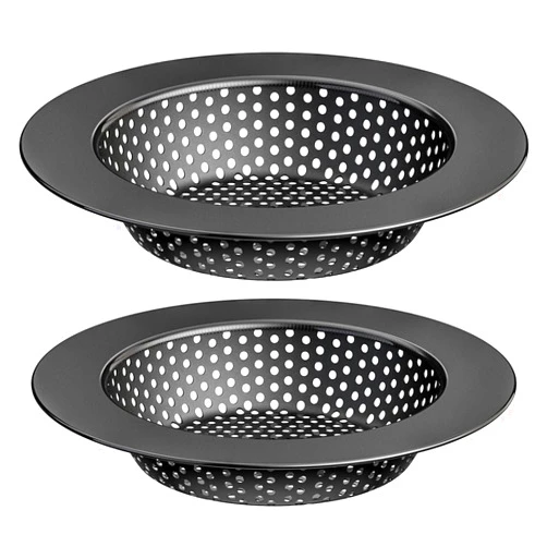 Huntonry Hontunry Black Kitchen Sink Drain Strainer, Sink Drain Cover, Food Catcher, Large Wide Rim 4.5