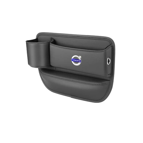 CYFYF Car Seat Filler Organizer for Volvo XC60/XC90/XC40/S90/S60 Leather Seat Gap Storage Box Gap Pocket Side Interior Front Seat Accessories,Black-main driver, maindriver