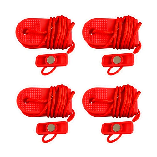 LQDXZQ 4-Pack Red Safety Keys for Home Fitness Equipment,Treadmill Magnet Safety Key, Treadmill Safety Key Replacement, Durable Plastic Construction for Secure Treadmill Operation