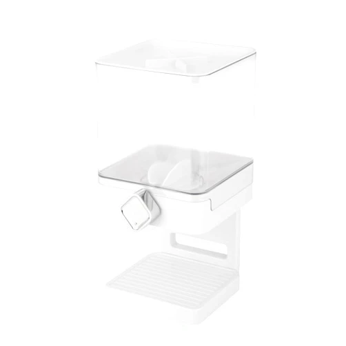 Honey-Can-Do Zevro Compact Dry Food Dispenser, Single Control, White/Chrome