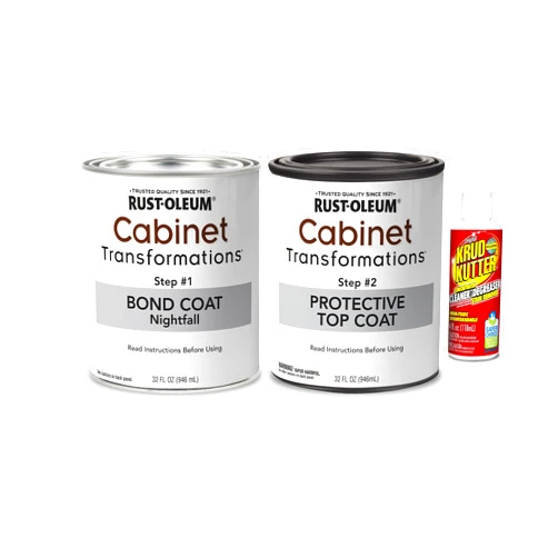 Rust-Oleum 393606 Cabinet Transformations Complete Coating Kit, Quart, Satin Nightfall