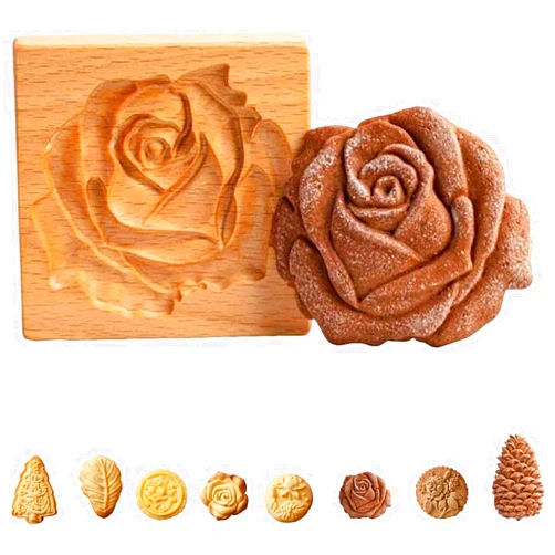 Laaway Tostonera En Forma De Rosa, Tostones Plantain Press, Rose Tostones Press, Tostonera Plantain Press Rose Shape, Wooden Rose Cookie Molds for Baking Cookies(01#)