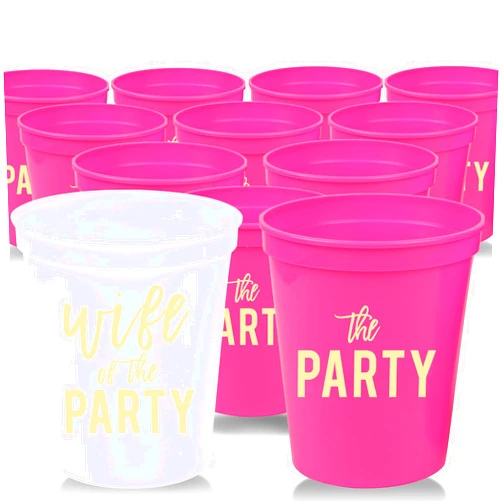 Your Dream Party Shop Wife of the Party and The Party Bachelorette Cups, Set of 12 - Perfect Team Bride Cups for Bachlorette Decorations and Favors