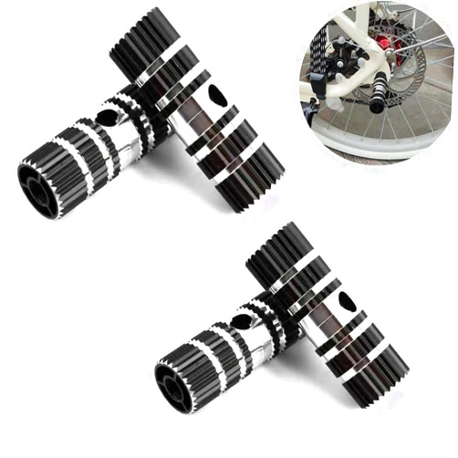 YehVeh 4 Pack Bike Pegs Bicycle Rear Pedals Footrest Mini 7CM Aluminum Anti-Slip Feet Rest Mount Stands Foot Peg for BMX Mountain Bike Kids Rear Seat Cycling Fit 9MM 3/8 Inch Axis