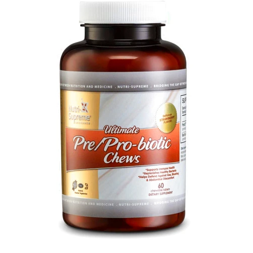 Ultimate Pre/pro-Biotic Chews Nutri Supreme Research Ultimate Pre/Probiotic Chews Strawberry Flavor