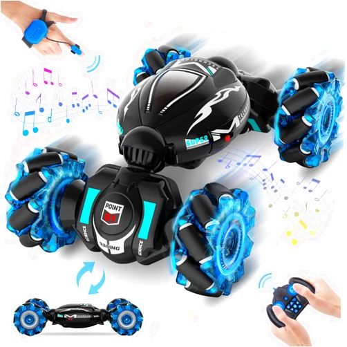Fosgoit RC Cars, Gesture Sensing Stunt Car Toys for Boys Girls 6-12 Year Old, 2.4Ghz 4WD Hand Remote Control Car 360° Rotate Transform Off-Road Drift with Lights Music, Birthday Xmas Gifts for Kids
