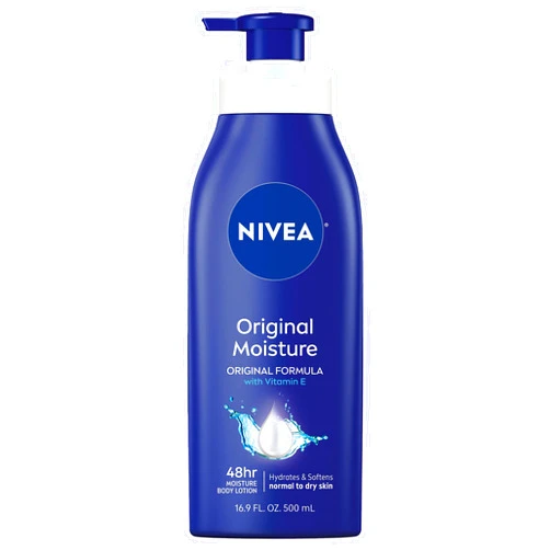 NIVEA Original Moisture Body Lotion with Vitamin E, Body Lotion for Dry Skin, 16.9 Fl Oz Pump Bottle