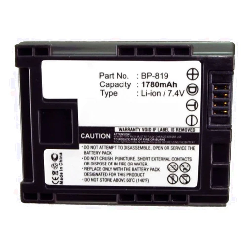 Synergy Digital Camera Battery, Compatible with Canon VIXIA XA25 Digital Camera, (Li-ion, 7.4V, 1780mAh) Ultra High Capacity, Replacement for Canon BP-819 Battery