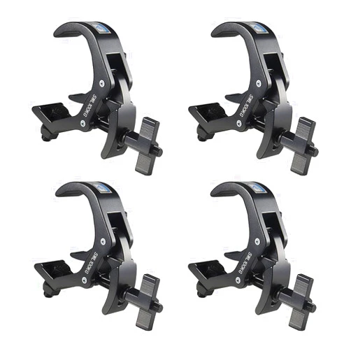 GZhuoNan Truss Clamp Stage Light Clamp, 4PCS GZhuoNan Professional 38-60 mm Aluminium Black Light Clamps with TUV Certified, Heavy Duty 220LB Lighting Clamps, Fit for 1.5-2.4 Inch OD Tube/Pipe