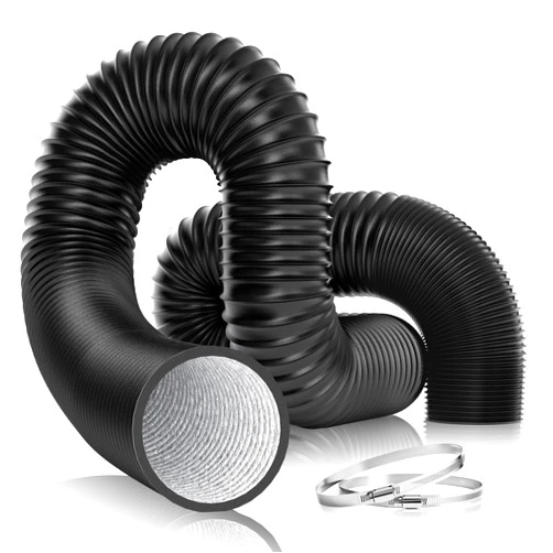 VIVOSUN 4'' Flexible Aluminum Duct, 25 FT Long Heavy-Duty Multi-Layer Air Hose for HVAC Ventilation, Dryer Vent Hose for Grow Tents and Duct Fan Systems, 2 Clamps Included
