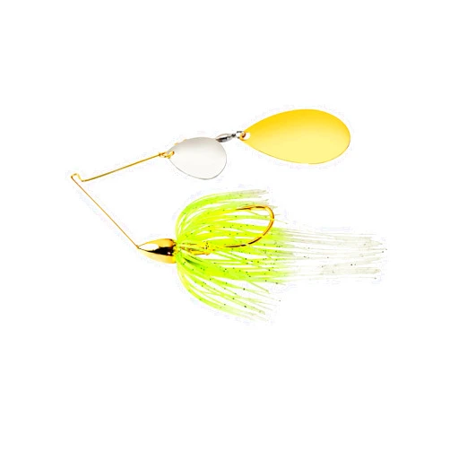 WAR EAGLE CUSTOM LURES War Eagle WE38GINR02 Tandem Indiana Spinnerbait - White Chartreuse (3/8oz), Multicolor, One Size