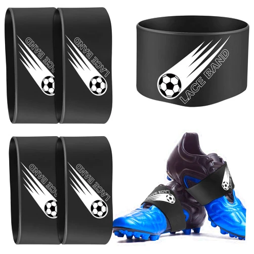 Patelai 4 Pcs Soccer Cleat Lace Cover Football Shoe Band Soccer Shoe Cover Football Cleat Bands Youth Adult for Season
