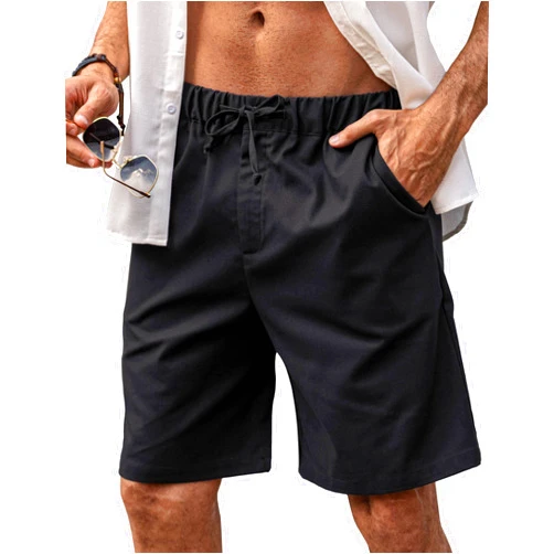 COOFANDY Men’s Linen Short Elastic Waist Drawstring Casual Summer Beach Shorts