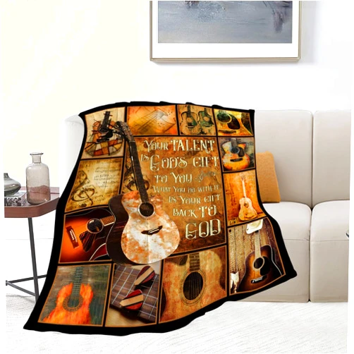 Banonaty Music Gifts Guitar Blanket Rock and Roll Decor Throw Blankets Cozy Fleece Flannel Soft Warm Plush Lightweight Blanket Guitar Gifts for Men Women Boys Girls Adults Kids for Couch Sofa Bed 40