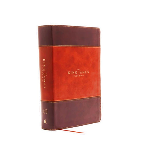By Thomas Nelson (Author) KJV, The King James Study Bible, Leathersoft, Brown, Thumb Indexed, Red Letter, Full-Color Edition: Holy Bible, King James Version