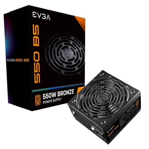 EVGA 550 B5, 80 Plus BRONZE 550W, Fully Modular, EVGA ECO Mode, 5 Year Warranty, Compact 150mm Size, Power Supply 220-B5-0550-V1