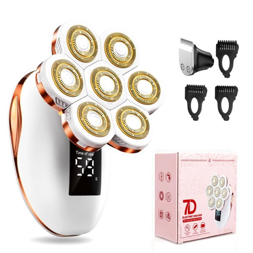 TAYAYO 2-in-1 Electric Razors for Women, Wet/Dry 7D Rechargeable Rotary Shaver for Legs, Water Resistant Grooming Kit - Electric Razors for Women, Facial Hair Removal, Bikini Trimmer, Lips - Gentle Hair Remo