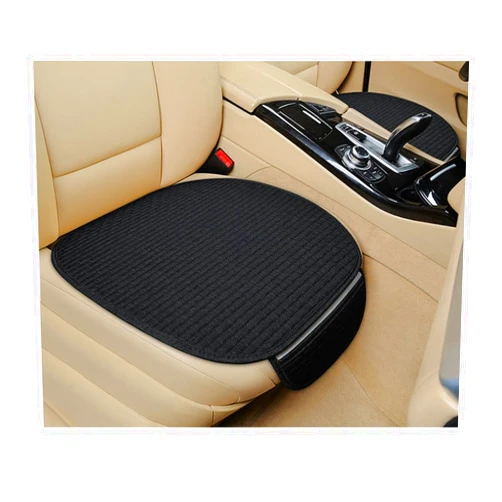 Yourkar 2PCS Car Seat Bottom Cover Pad, Breathable Auto Front Seat Button Cushion Mat with Pocket, Soft Comfortable Vehicle Seat Protector Pad, Universal Truck SUV Car Accessories (Black)