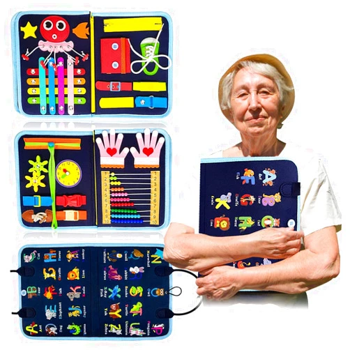 LDDJIOD Fidget Blanket for Adults with Dementia, Fidget Blanket for Seniors for Anxiety Relief, Alzheimers and Dementia Sensory Fidget Blanket, Autism Sensory Stimulation Blanket for Autistic