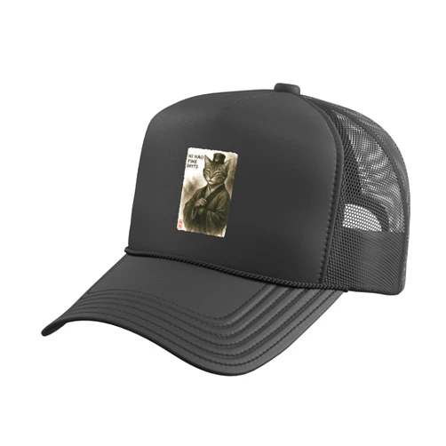 Cat Sumi-e Kawaii Ink Painting Japanese Cute Gifts Ni Hao Fine Shyt Funny Meme Cat Sumi-e Japanese Art Trucker Hat with Adjustable Mesh Back