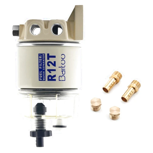 Aurorasters R12T Fuel Water Separator,Fuel Water Separator Marine Complete Kit Replaces Racor S3240 120AT R12T NPT ZG1/4-19 Fit 3/8 Inch NPT Outboard Motors