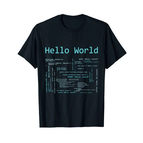 Computer Scientist, Software Programmer Tees Hello World - Computer Programming Languages T-Shirt