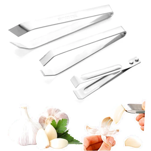 Palksky 3PCS Garlic Peeler, Stainless Steel Garlic Peeler Skin Remover, Easily and Quickly Garlic Peeled