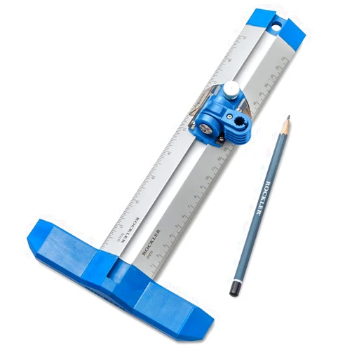 Rockler 9” Quick Draw Marking Gauge –Single-Handed Measuring and Marking Tools w/Spring-Loaded Scale, Dovetail Keyway - Aluminum Ruler to Mark Mortises & Grooves – Multi-Purpose Slide Ruler