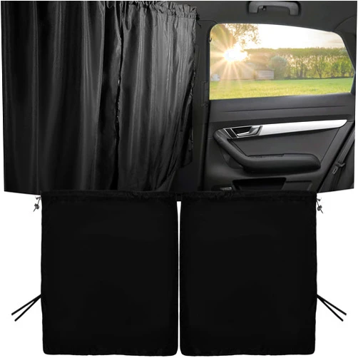 Abizarch Car Privacy Curtains, Universal Car Window Shades Light Blocking Sunshades, Auto Blackout Curtains Baby Shades Wide Sedan SUV Sunshade Screen Covers for Travel Camping Nap Sleeping