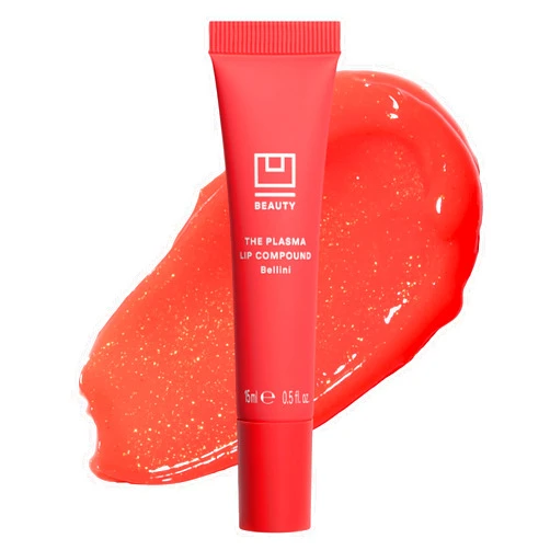 U Beauty The Plasma Tinted Lip Compound - Anti-Wrinkle Treatment - Shimmery Plumping Lip Gloss, Hyaluronic Acid, Deeply Hydrate, Bellini - 15 mL
