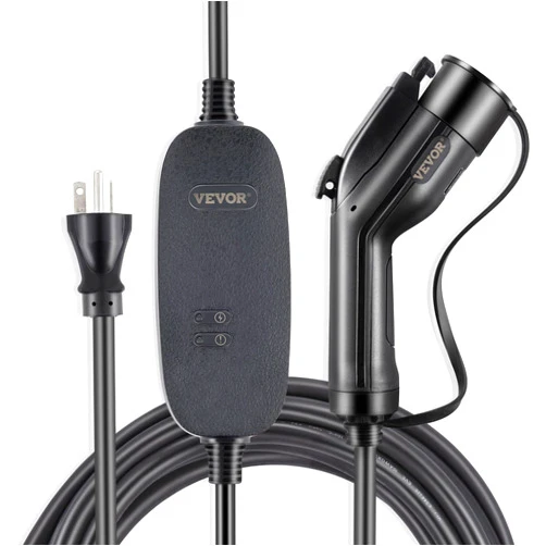 VEVOR LEVEL2 16A Amp 110V-240V 3.84 kW, Portable Electric Vehicle Charger with 25 ft Charging Cable NEMA 6-20 Plug, SAE J1772 Standard Plug-in Home EV Charging Station for Electric Cars