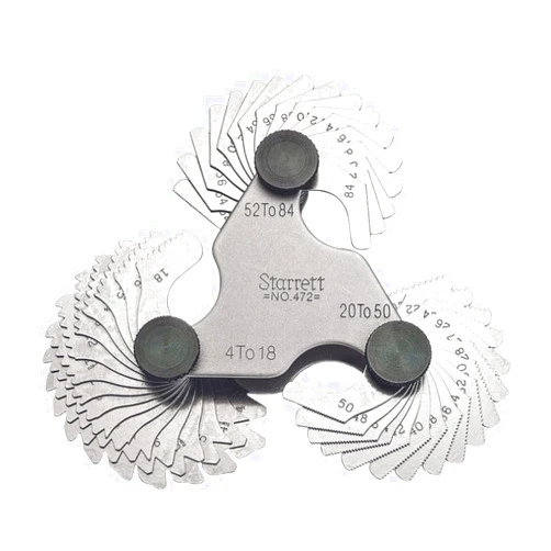 Starrett Steel Screw Pitch Gage with Locking Device - Ideal for Construction Work and Home Improvement - 4-84 TPI, 51 Number of Leaves - 472