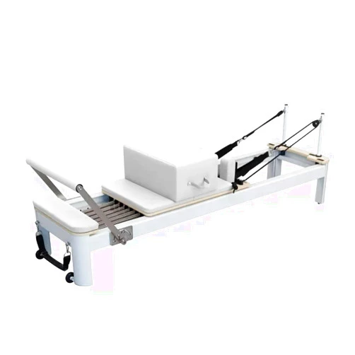 AXLTFDH Pilates Reformer Machine Equipment with Spring for Home Workout,Foldable Reformer Pilates for Beginner ,Big Size (White)