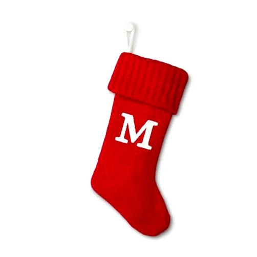 Wondershop Holiday Christmas Stocking Knit Red Monogram Letter M