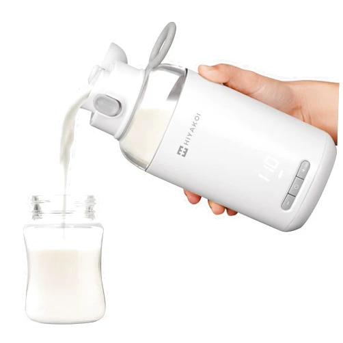 HIYAKOI Portable Milk Warmer Cordless, HIYAKOI Fast Heating for Breast Milk, Formula & Water, Baby-Safe Tritan Material, 6-Hour Heat Retention, 9oz Capacity, Perfect for Travel, Cars & Airplane Use