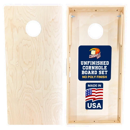Cornhole365 Premium Unfinished Cornhole Board Set - Plain Regulation Size Cornhole Boards for Outdoor Fun - Durable Cornhole Wood Boards