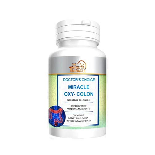 The One Minute Miracle Miracle Oxy-Colon Intestinal Cleanser & Total Body Detox - Constipation Relief for Women & Men, Magnesium Oxide. Relieves Occasional Constipation and Bloating. 120 Capsules