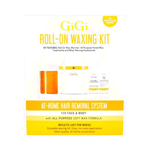 GiGi Roll-On Waxing, At-Home Hair Removal Waxing Kit for Face and Body, 1-pack