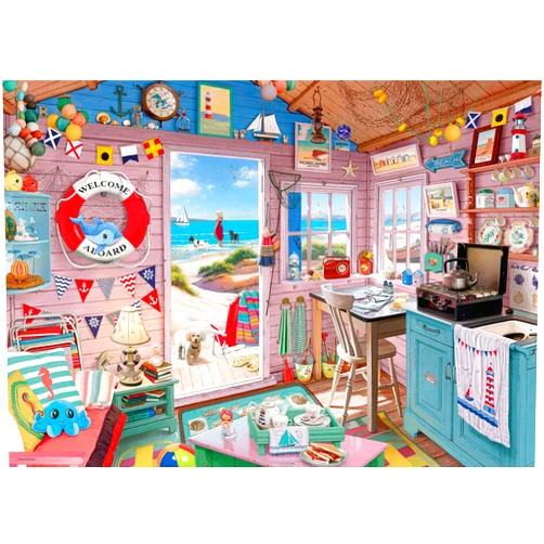Ravensburger My Haven No.7: My Beach Hut 1000 Piece Jigsaw Puzzle for Adults - 12000032 - Handcrafted Tooling, Made in Germany, Every Piece Fits Together Perfectly