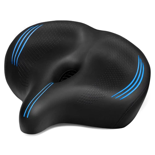 CDYWD Oversized Bike Seat for Men & Women Comfort, Extra Wide Soft Bicycle Seat Cushion, Large Comfortable Padded Replacement Bike Saddle for Peloton Bike, Stationary Exercise Bike, City Bike, Ebike
