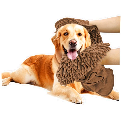 Puomue Microfiber Dog Towels for Drying Dogs, Super Absorbent, Soft and Quick Drying Pet Grooming Towel, 31Inch X 13Inch, Perfect Pets' Shower & Bath Supplies for Dog and Cat, Machine Washable, Brown