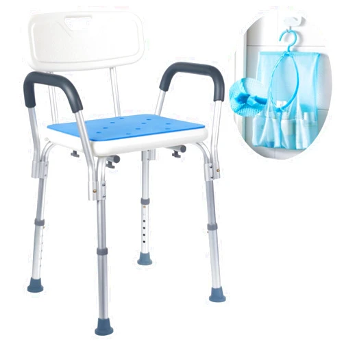 Medokare Premium Shower Chair for Inside Shower - Bath Chair and Medical Grade Shower Seat for Seniors, Elderly, Handicap & Disabled - Adjustable Support Bench w/Back and Armrests for Bathtub