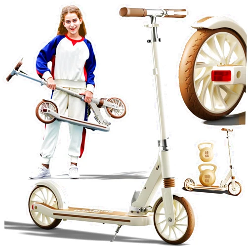 GLDDFDG scooters for kids 8-12, Teens & Adults, 3 Handle height Adjustable Levels, 8IN Solid Tires Big Wheels for Kids, with Double Braking System, Foldable Scooter for Riders up to 330 lbs,