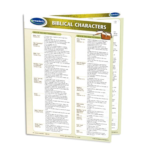 Permacharts Biblical Characters - Religion Quick Reference Guide by Permacharts
