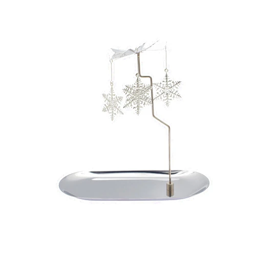 XINYIDAO Spinning Candle Holders with Tray, Silver Rotating Rotary Light Holders for Christmas, Romantic Weddings, Family Table Decorations